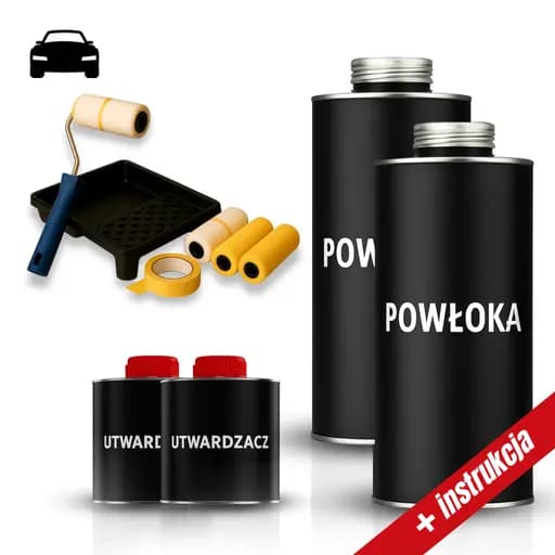 Zestaw do malowania auta wałkiem czarny strukturalny - LeszkoMotoTV