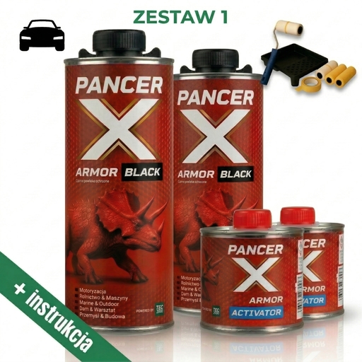 PancerX Black Zestaw do malowania auta wałkiem czarny
