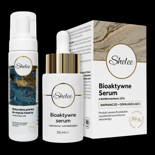 Shelee zestaw - bioaktywne serum naprawczo – odmładzające + pianka do mycia twarzy