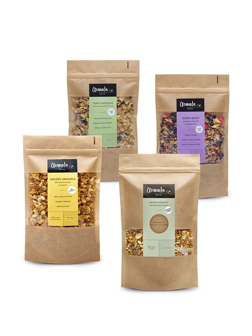 Wikk.Me Zestaw 4 Granoli naturalnie bez glutenu