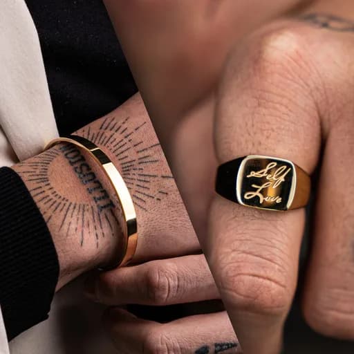 ZESTAW: SYGNET GOLD + BRANSOLETKA – GOLD - LookSpace