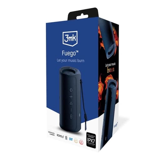 Bezprzewodowy głośnik 30W Bluetooth 5.3 TWS IPX7 3mk Fuego™ Black - Akiamino