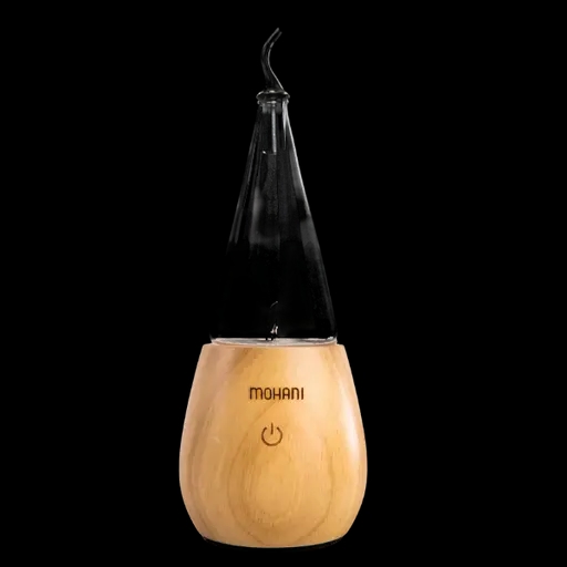 Nebulizator - dyfuzor olejków eterycznych Mohani - jasne drewno, szklany stożek