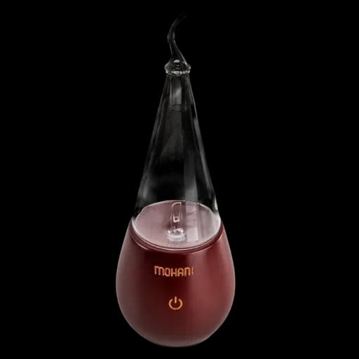 Nebulizator - dyfuzor olejków eterycznych Mohani - ciemne drewno, szklany stożek - Wszystko co potrzebne